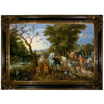 Astoria Grand The Entry Of The Animals Into Noahs Ark 1613 Framed Oil Painting Print On Canvas Wayfair Ca