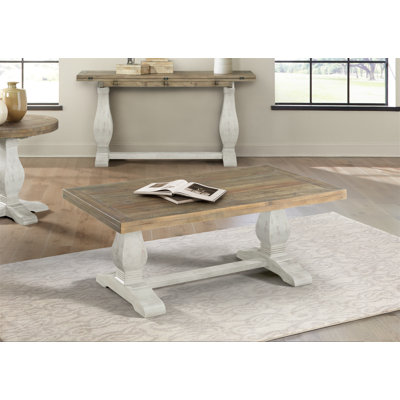 Sarcoline Solid Wood Pedestal Coffee Table