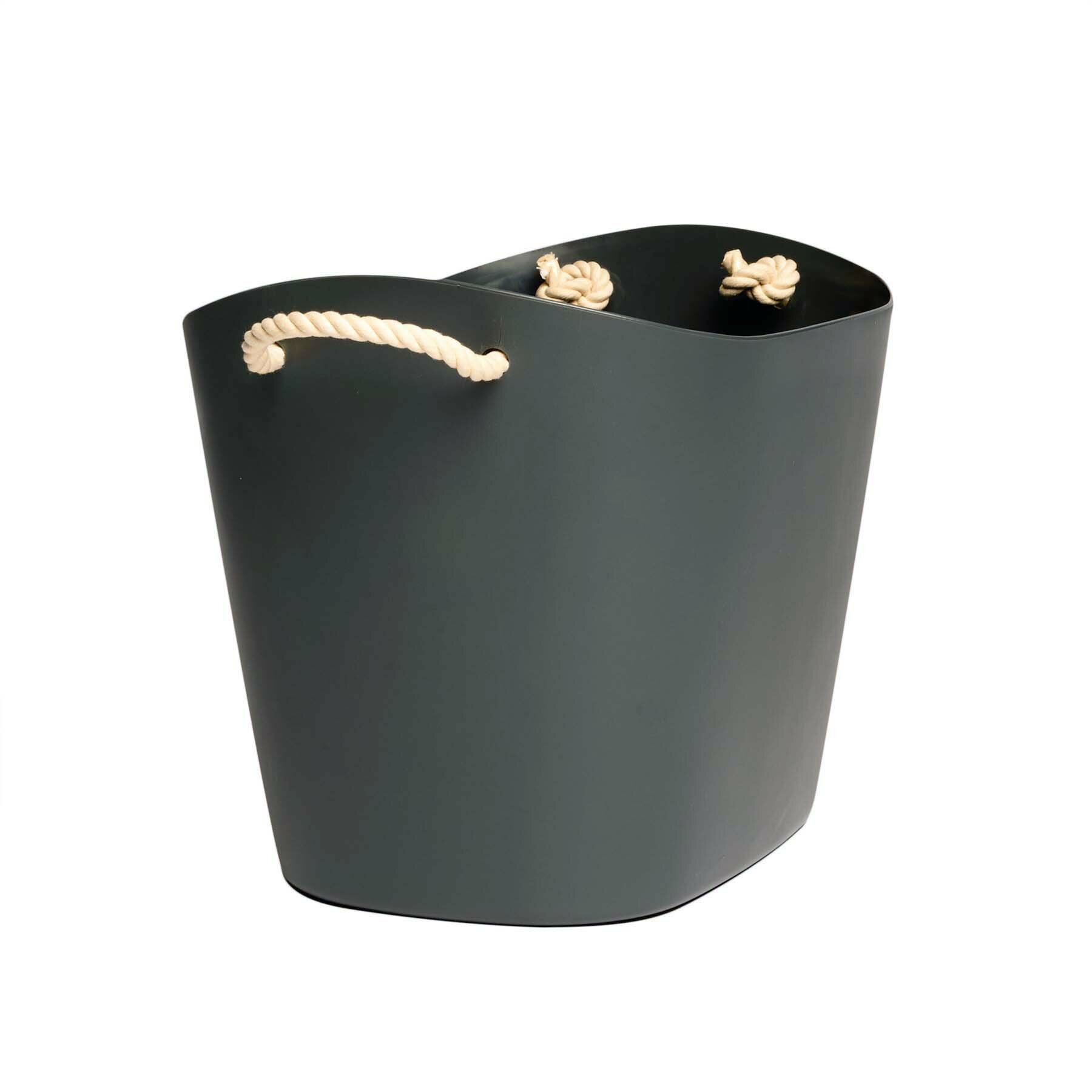 plastic toy bin with rope handles