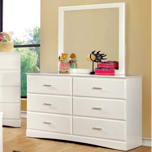 Sabine 6 Drawer Double Dresser with Mirror by Viv + Rae