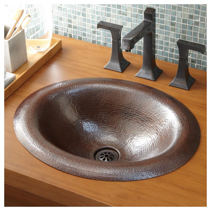 Maestro Metal Oval Drop In Bathroom Sink