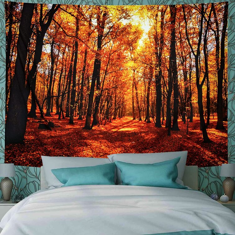 Forest Scenery Sunrise Nature Home Decor Tapestry Wall Hanging Mural Bedspread