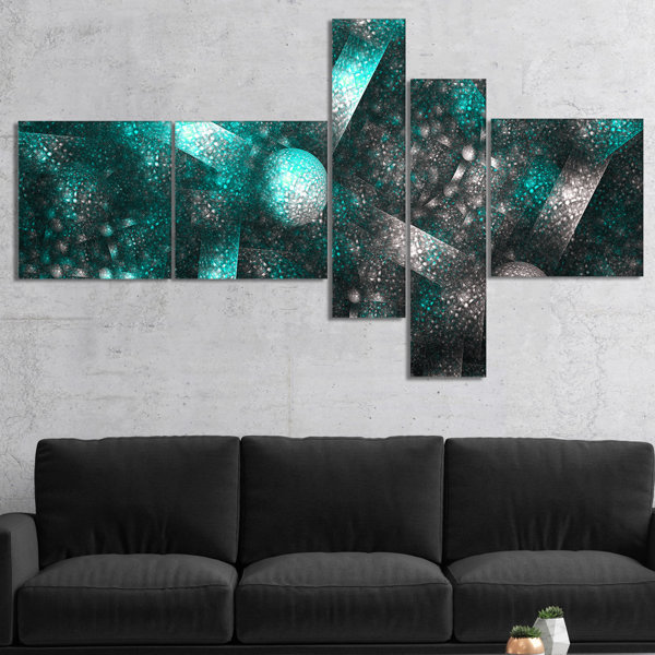 East Urban Home Crystal Cell Blue Steel Texture Wrapped Canvas Graphic Art Wayfair