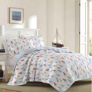 Ahoy 100% Cotton Reversible Quilt Set By Laura Ashley Home
