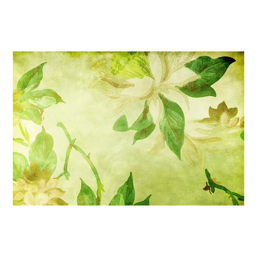 Green Blossoms 1.9m x 2.88m Textured Matt Peel & Stick Wall Mural East Urban Home