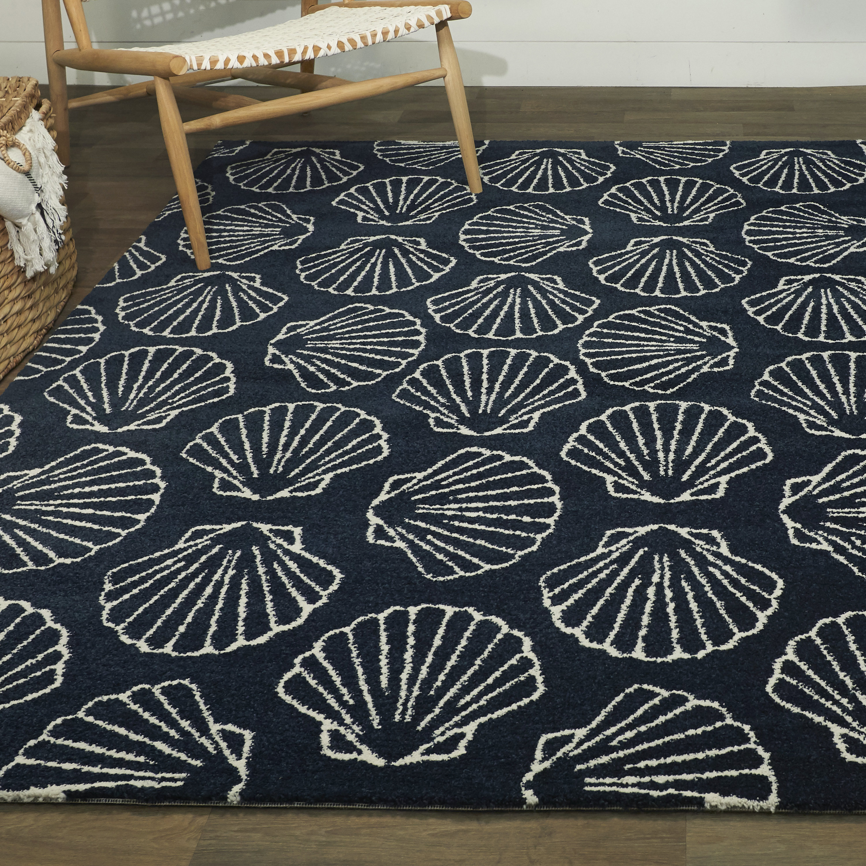 Sand & Stable Baby & Kids Largo Navy & White Rug & Reviews | Wayfair