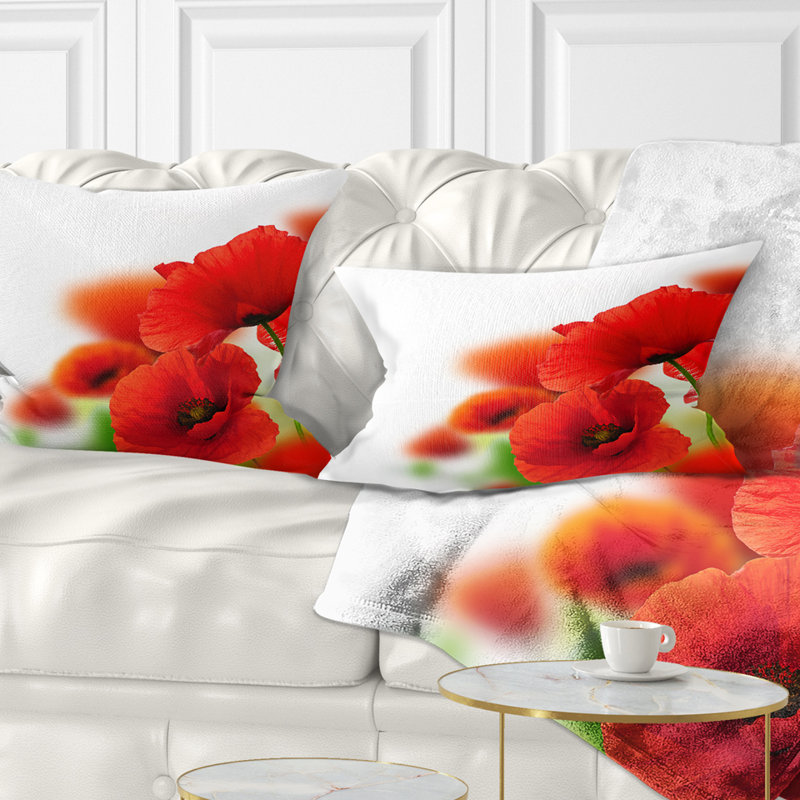 East Urban Home Floral Fantastic Poppy Flowers Lumbar Pillow Wayfair