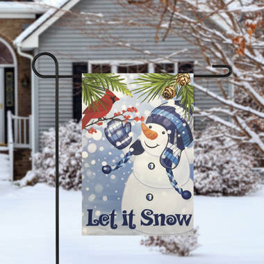 Let It Snow  Snowman  House Flag Quality Double Sided  28x40 