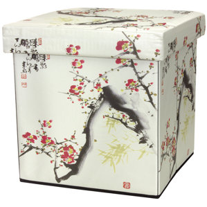Cherry Blossom Storage Ottoman by Oriental Furniture