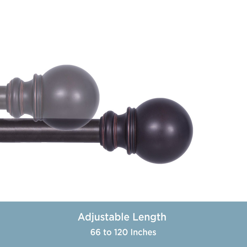 Kenney Bryce Standard Decorative Single Curtain Rod And Hardware