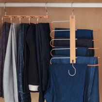Adjustable Pants Rack Closet Tie Scarf Organizer Trousers Hanger Space saving 