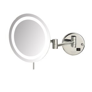 LED 8x Magnifying Wall Mount Makeup Mirror