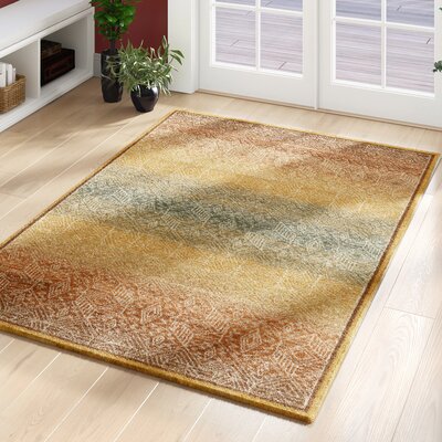 World Menagerie Higa Southwestern Jute/Sisal Gold Area Rug ...