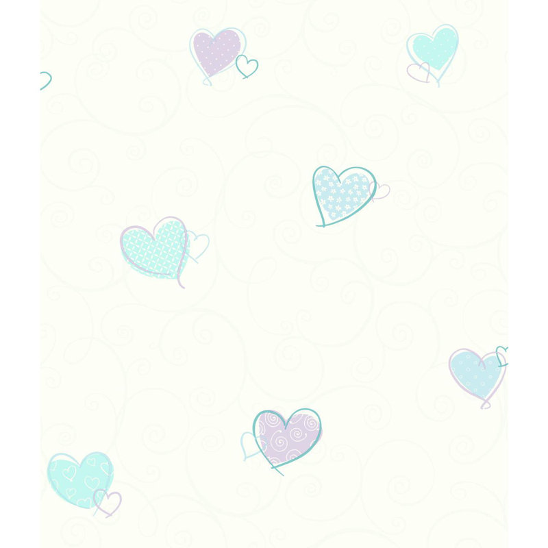 Harriet Bee Nia Colorful Hearts Removable 33 X 20 5 Wallpaper