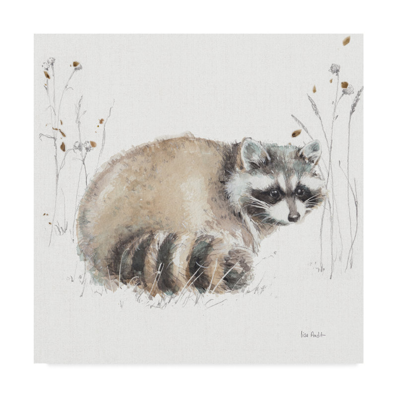 East Urban Home Woodland Walk X Raccoon Acrylic Painting Print