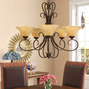 Go to store & view more images Bloomville 5-Light Shaded Chandelier by Alcott Hill