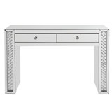 Silas Mirror Accented 2 Drawer Wooden Vanity by Everly Quinn