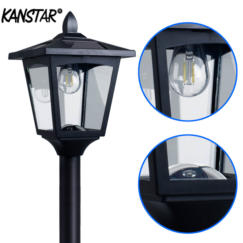 Lamotte Street Vintage Outdoor Garden 70 Led Solar Lamp Post