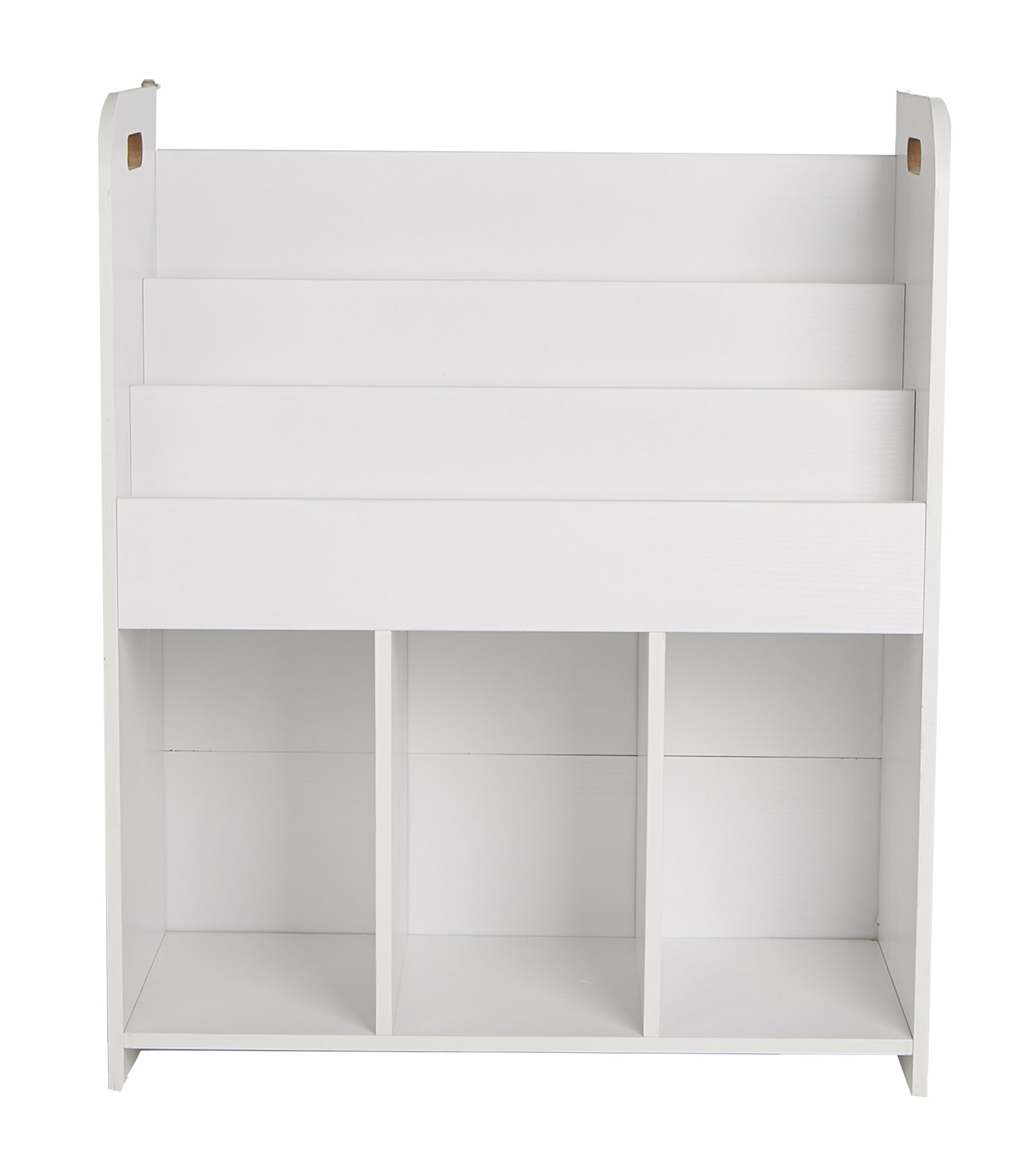 Kid White Wooden Bookshelf with Wheels Book Shelf Case Organizer 
