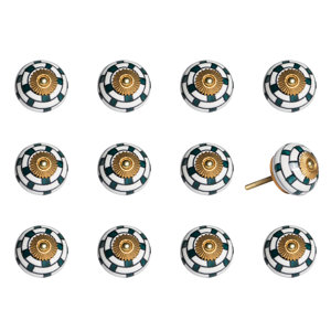 Handpainted Taj Hotel Mushroom Knob (Set of 12)