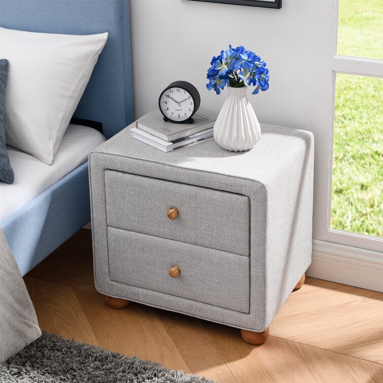 light grey wood nightstand