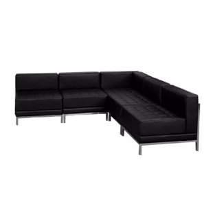 Mary Configuration Leather Sectional by Orren Ellis Cheap
