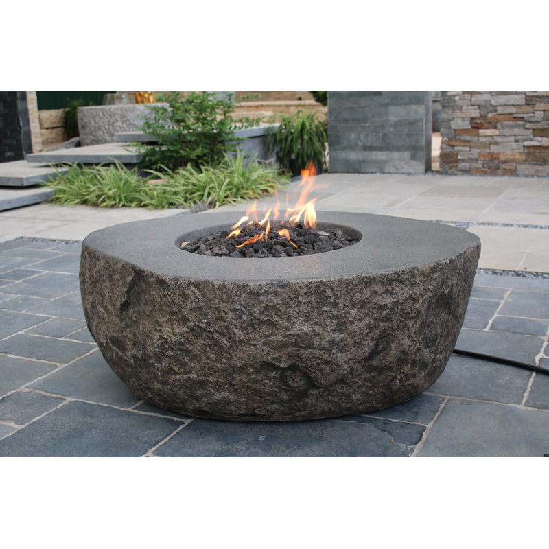 Elementi Boulder Concrete Propane Natural Gas Fire Pit Table