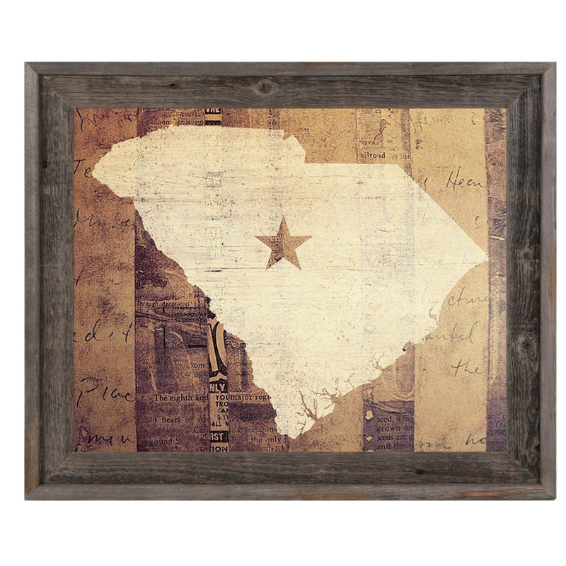 Click Wall Art South Carolina Rustic Framed Graphic Art Wayfair