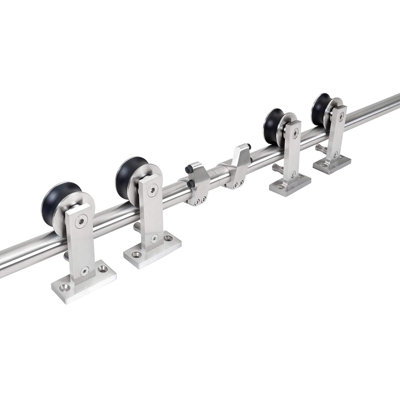 Steel Sliding Standard Double Track Barn Door Hardware Kit Calhome
