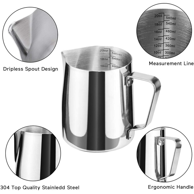 Milk Cup Frothing Pitcher Steam Stainless Steel Espresso Latte Art Coffee Tool