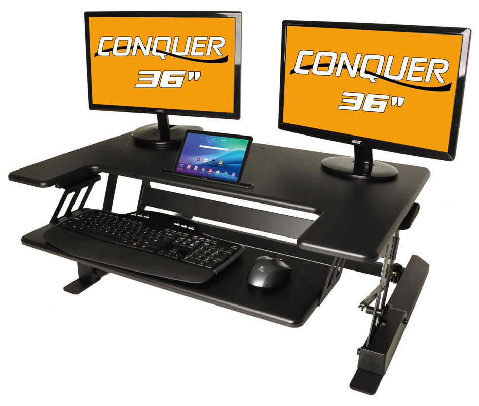 Conquer Desktop Standing Desk Reviews Wayfair Desktop Standing Desk