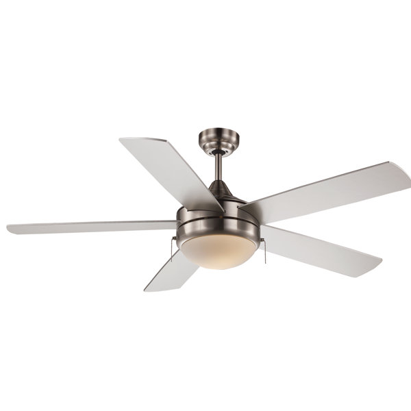 Ebern Designs 52 Everson 5 Blade Standard Ceiling Fan With Pull Chain And Light Kit Included Reviews Wayfair
