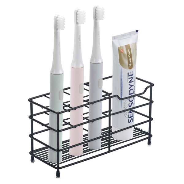 Toothbrush Holder Stainless Steel 6 Slots Stand Toothpaste Storage Organizer