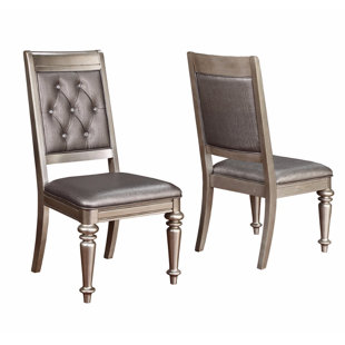 Linck Armless Chair with Tufted Back Upholstered Dining Chair (Set of 2) by
