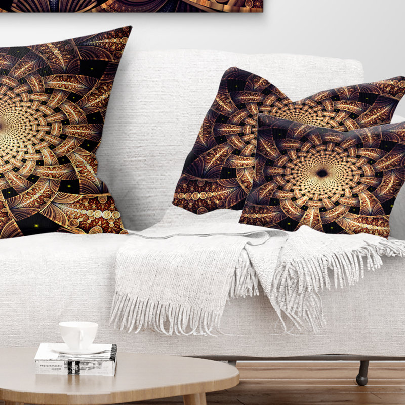 East Urban Home Floral Symmetrical Fractal Flower Design Lumbar Pillow Wayfair