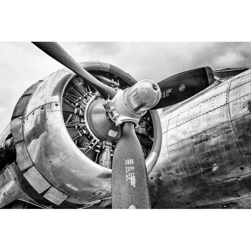 Williston Forge B 17 Flying Fortress Engine In Black And White
