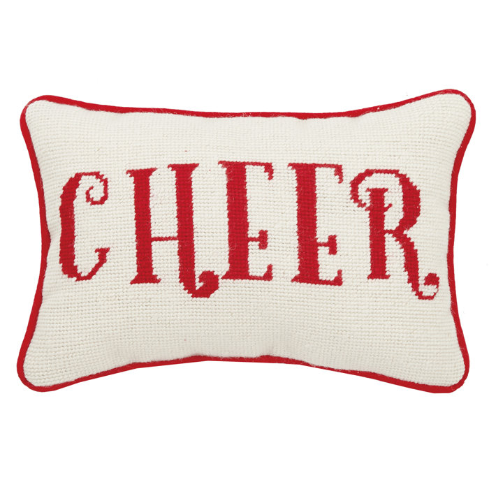 The Holiday Aisle Blandy Cheer Needlepoint Lumbar Pillow Wayfair