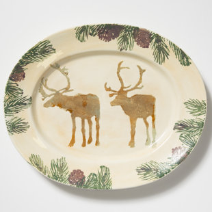Extra Large Decorative Plates Wayfair Foresta Moose Large Oval Decorative Plate