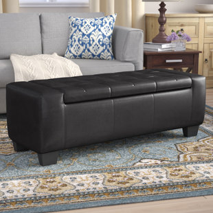 Pellegrin Leather Tufted Storage Ottoman