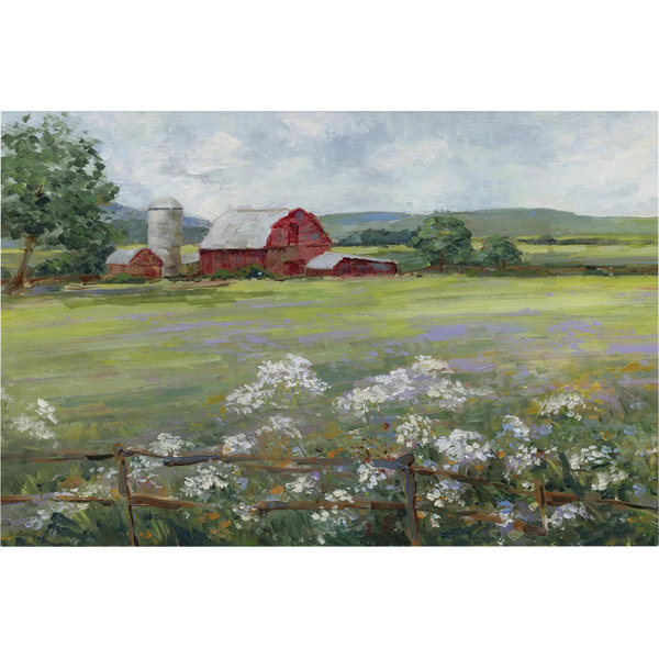 Three Posts Summer At The Farm Oil Painting Print Reviews Wayfair