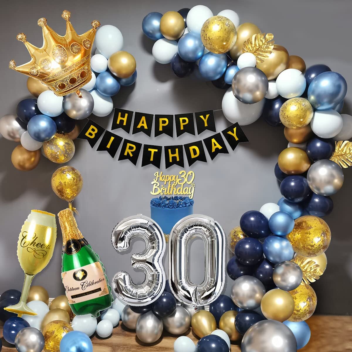 Black & Gold Celebration 50th Birthday Balloon Birthday Party Decorations