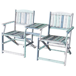 2-Sitzer LoveSeat Bank aus Akazienholz von Siena..