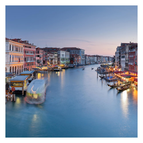 Evening on the Grand Canal in Venice 2.88m x 2.88m Textured Matt Peel & Stick Wall Mural East Urban Home