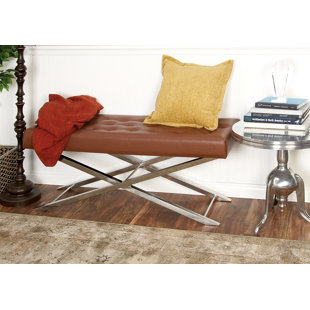 Go to store & view more images Cole & Grey Metal and Leather Bench