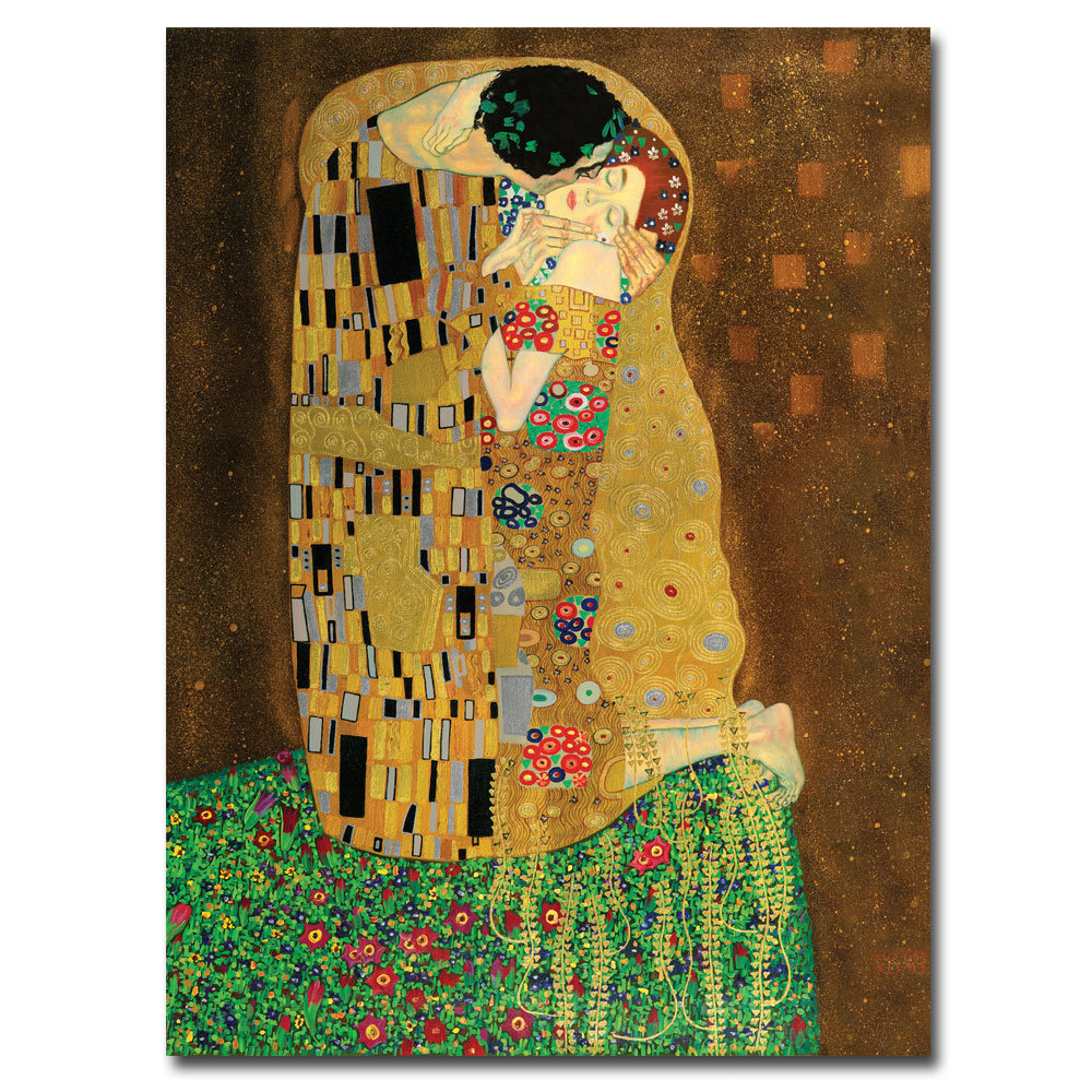 in various sizes The Kiss by Gustav Klimt Giclee Canvas Print
