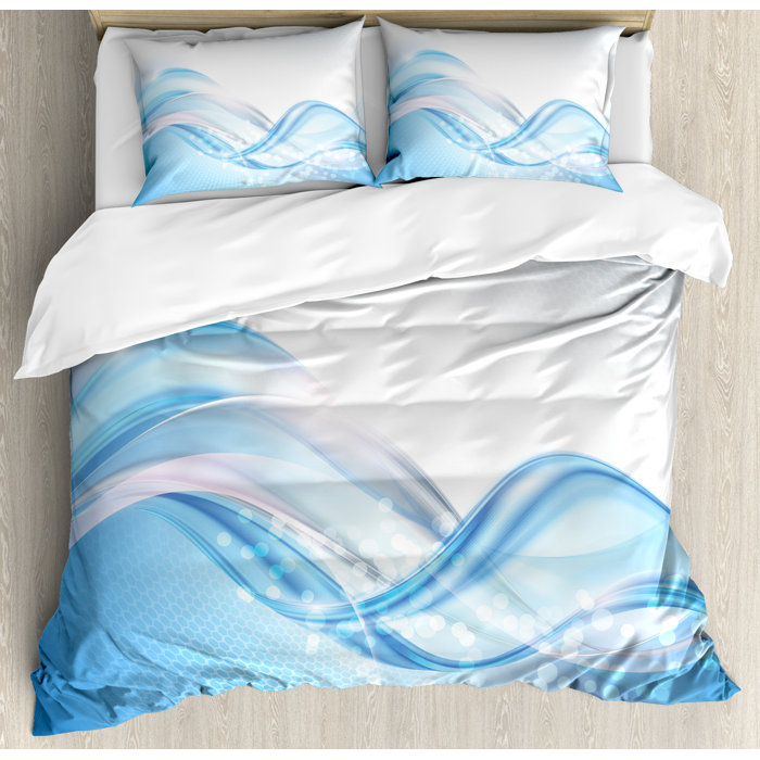 East Urban Home Abstract Modern Wavy Ocean Surfer Summertime