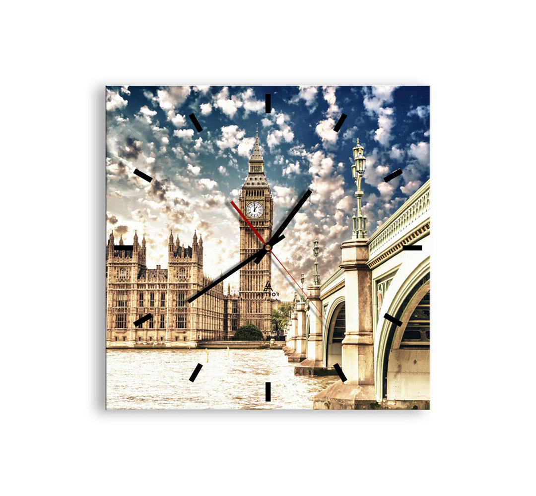 Brayden Studio Analoge Wanduhr Brookes Geräuschlos Größe: 40 cm H x 40 cm B x 0,4 cm T