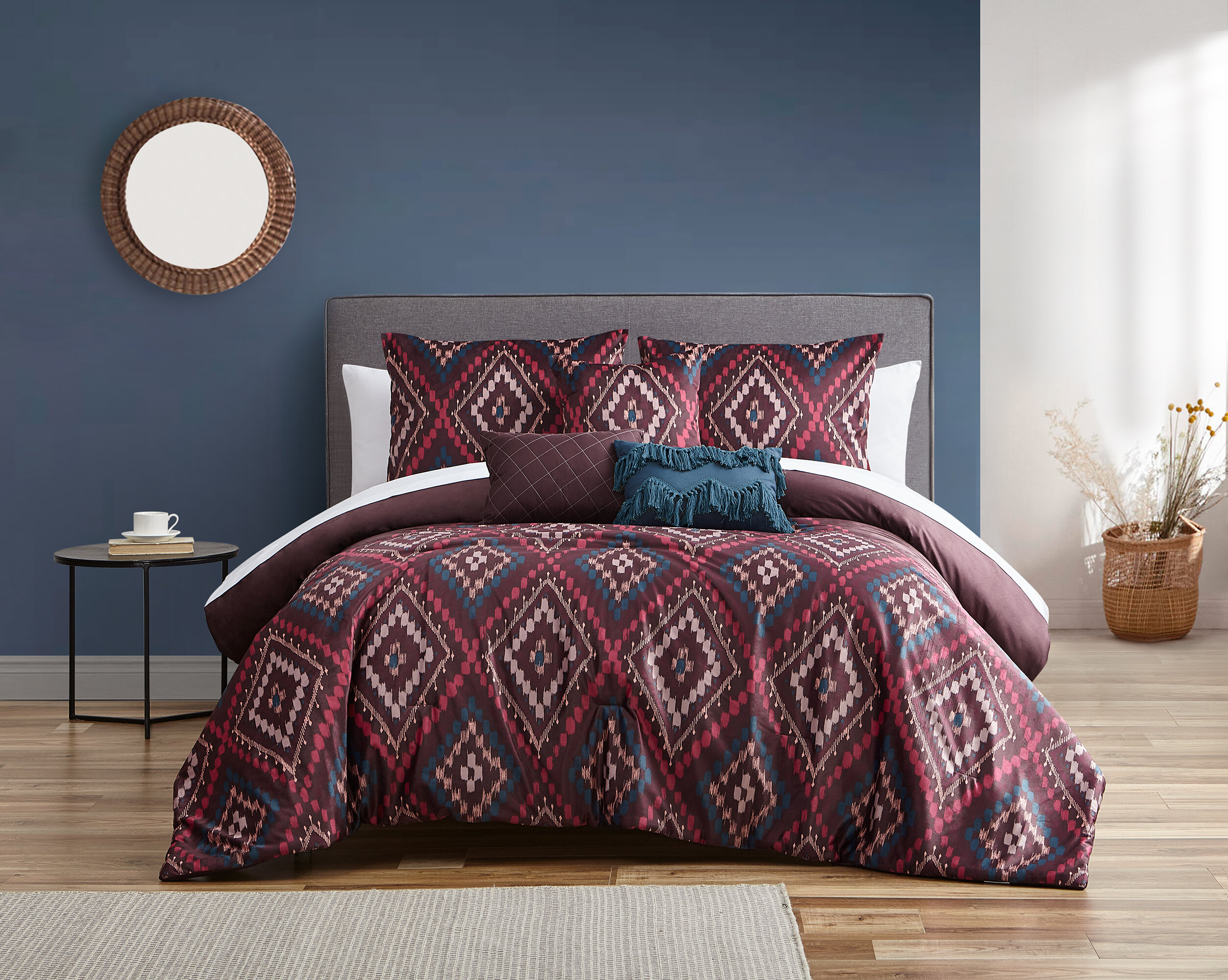 burgundy velvet comforter