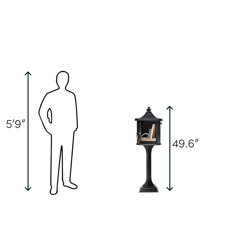 Pedestal All In One Large Aluminum Locking Mailbox Post Combo Black Reviews