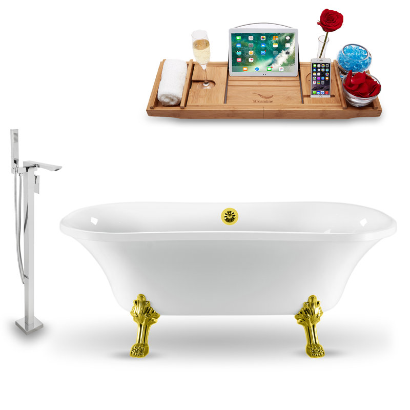 StreamlineBath 68" x 34" Clawfoot Soaking Bathtub with ... How to clean a bathtub & shower.